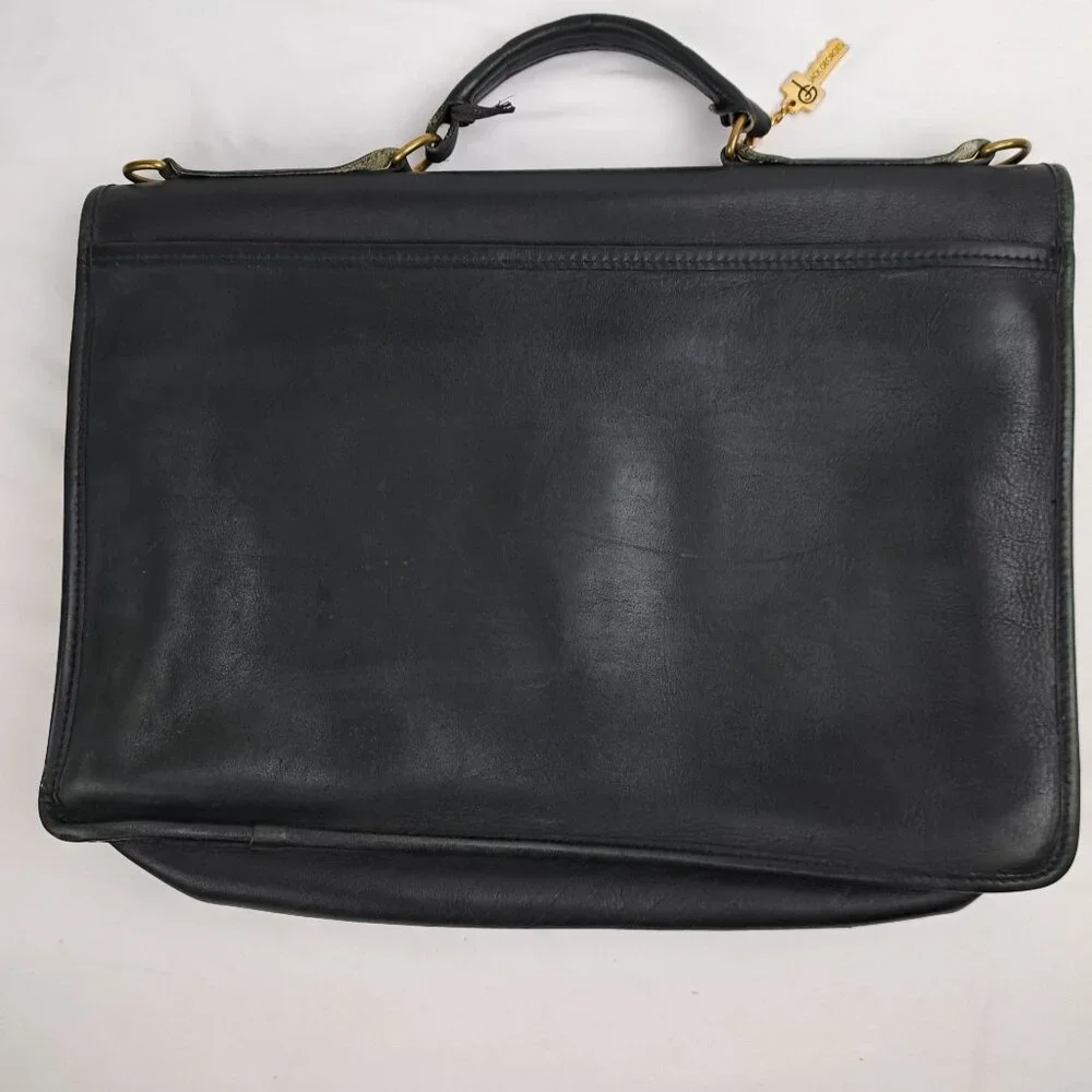 Jack Georges Black Saddle Leather Brief Case